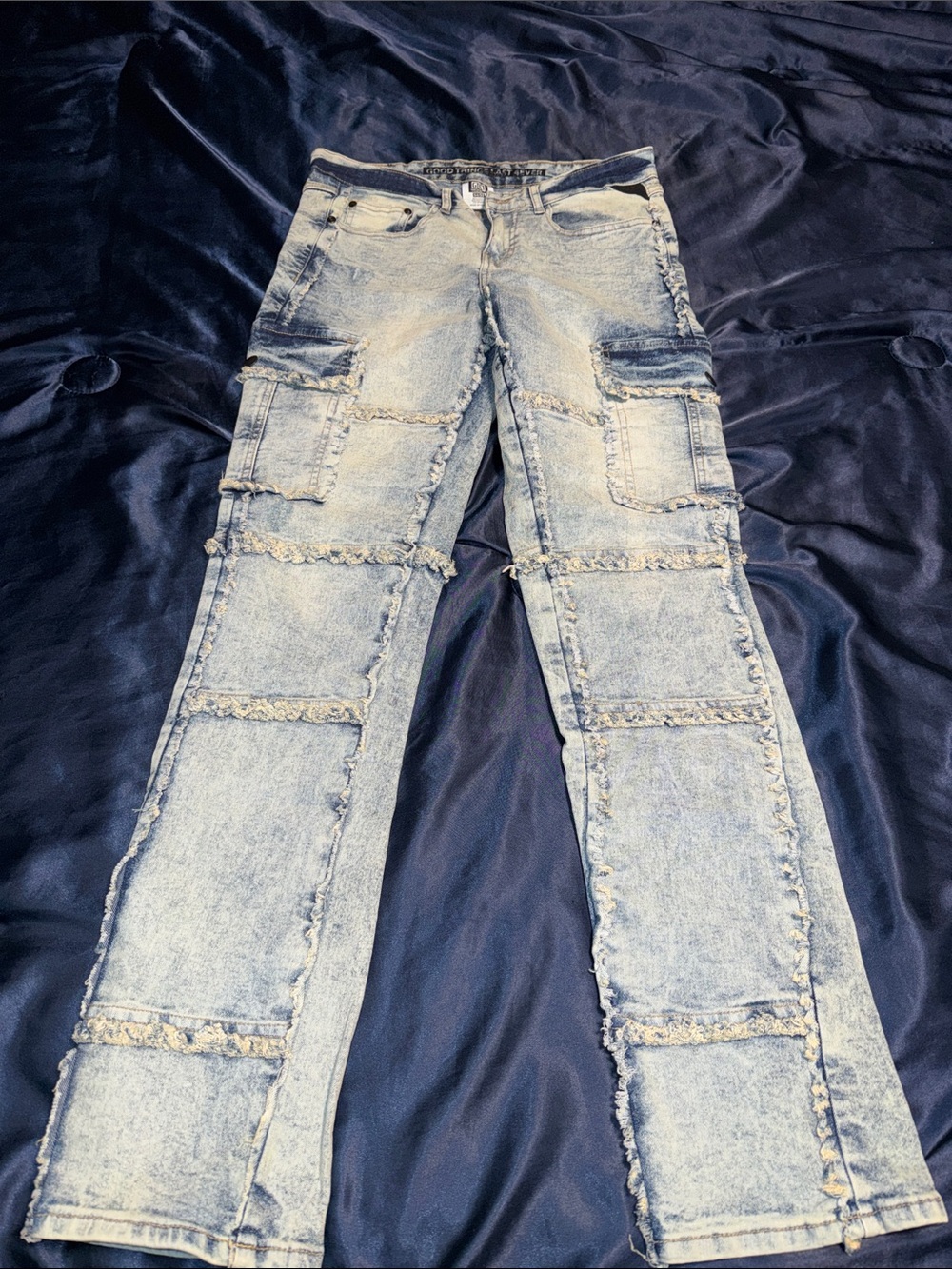 Slim Straight Light Blue Distressed Men's Jeans